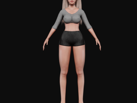 Pretty blond woman V28183 Modelo 3D