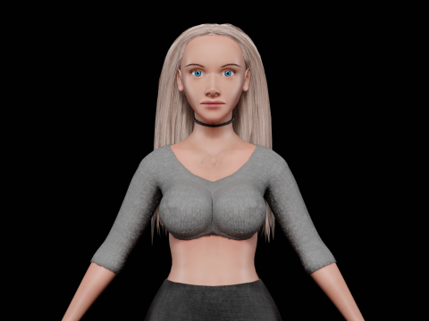 Pretty blond woman V28183 3D 모델