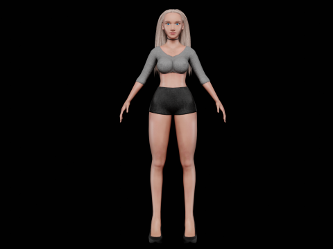 Pretty blond woman V28183 Modelo 3D