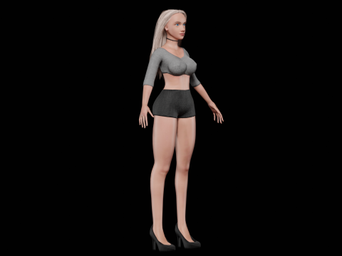 Pretty blond woman V28183 Modelo 3D