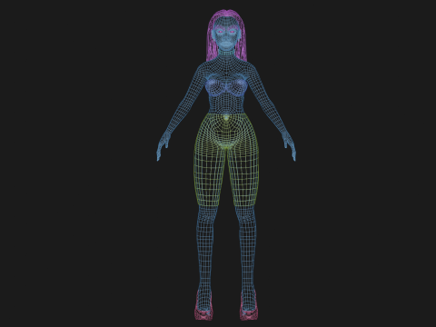 Pretty cool woman V24788 Modelo 3D