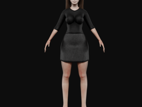 Pretty cute woman V29909 3D Model