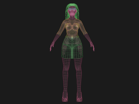 Pretty cute woman V29909 3D Model