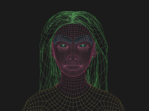 Pretty cute woman V29909 3D Model