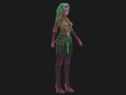 Pretty cute woman V29909 3D Model