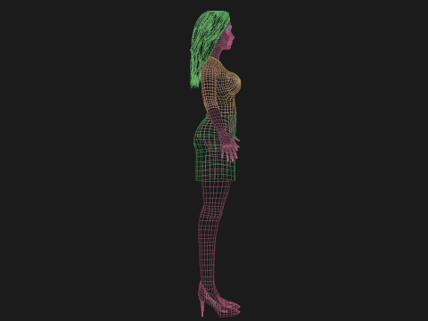 Pretty cute woman V29909 3D Model