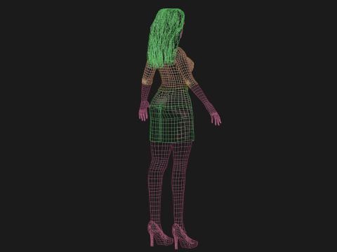 Pretty cute woman V29909 3D Model