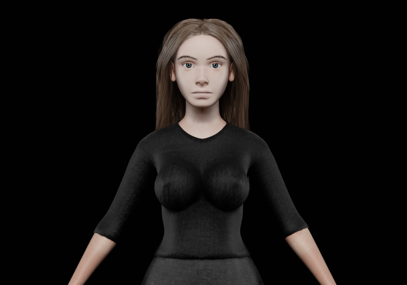 Pretty cute woman V29909 3D Model .c4d .max .obj .3ds .fbx .stl .blend 
