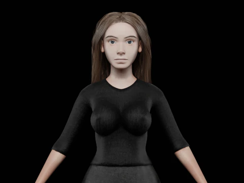 Olduk&ccedil;a sevimli kadın V29909 3D Model