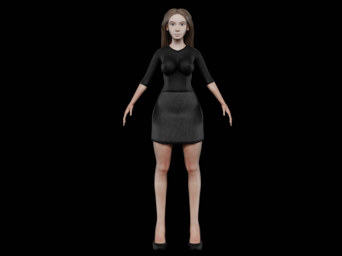 Pretty cute woman V29909 3D Model