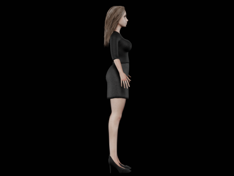 Pretty cute woman V29909 3D Model