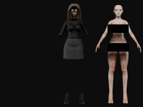 Pretty cute woman V29909 3D Model