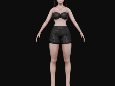 Pretty party woman V27438 Modèle 3D