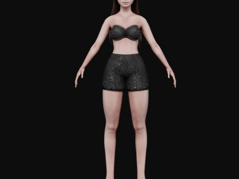 かわいいパーティーウーマン V27438 3Dモデル