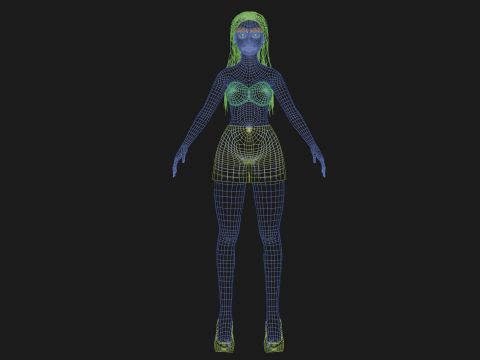 Pretty party woman V27438 Modèle 3D
