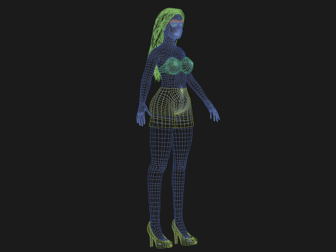 Pretty party woman V27438 Modèle 3D