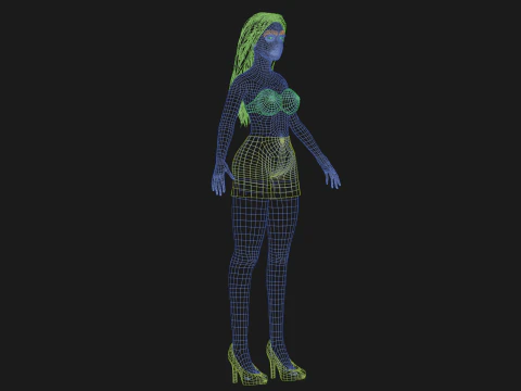 かわいいパーティーウーマン V27438 3Dモデル