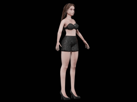 Pretty party woman V27438 Modèle 3D