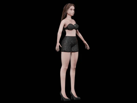 かわいいパーティーウーマン V27438 3Dモデル