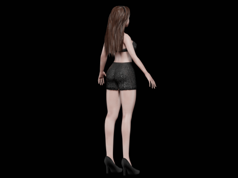 Pretty party woman V27438 Modèle 3D