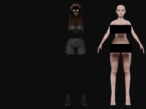 かわいいパーティーウーマン V27438 3Dモデル