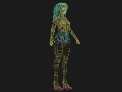 Довольно милая женщина V32164 3D Модель