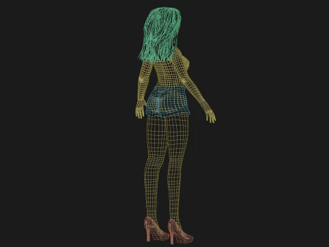 Довольно милая женщина V32164 3D Модель