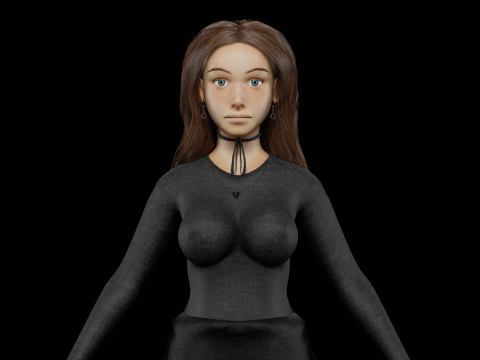 Pretty sweet woman V32164 3D Model