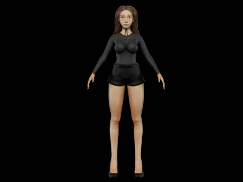 Pretty sweet woman V32164 3D 모델