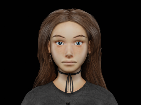 Pretty sweet woman V32164 3D 모델
