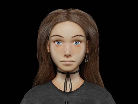 Довольно милая женщина V32164 3D Модель