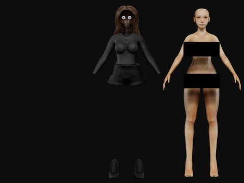 Довольно милая женщина V32164 3D Модель