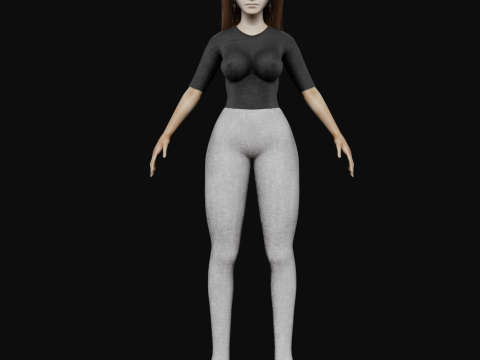 Pretty teen woman V32129 3D Model