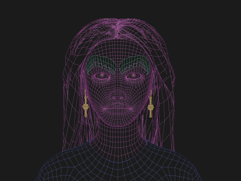 Pretty teen woman V32129 3D Model