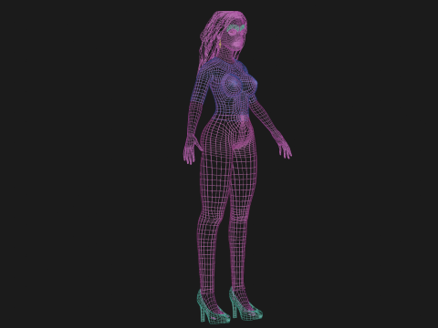 Pretty teen woman V32129 3D Model