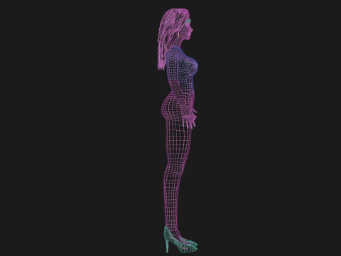 Pretty teen woman V32129 3D Model