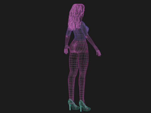 Pretty teen woman V32129 3D Model