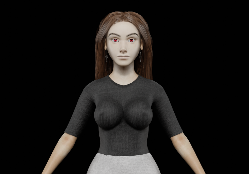 Pretty teen woman V32129 3D Model .c4d .max .obj .3ds .fbx .stl .blend