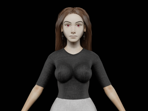 Pretty teen woman V32129 3D-Modell