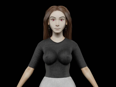 Ładna nastolatka V32129 Model 3D