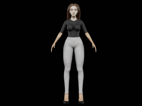 Pretty teen woman V32129 3D Model