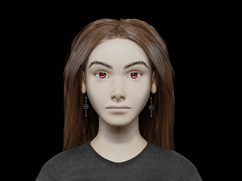 Pretty teen woman V32129 3D Model