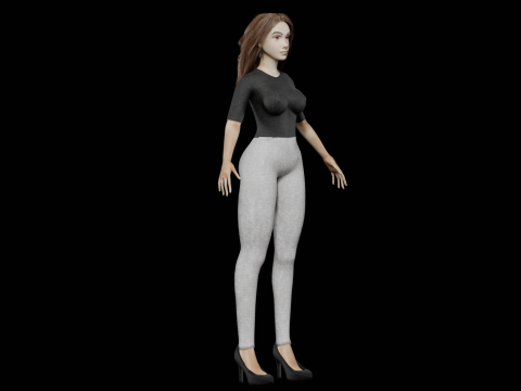 Pretty teen woman V32129 3D Model