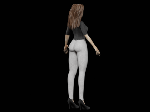 Pretty teen woman V32129 3D Model