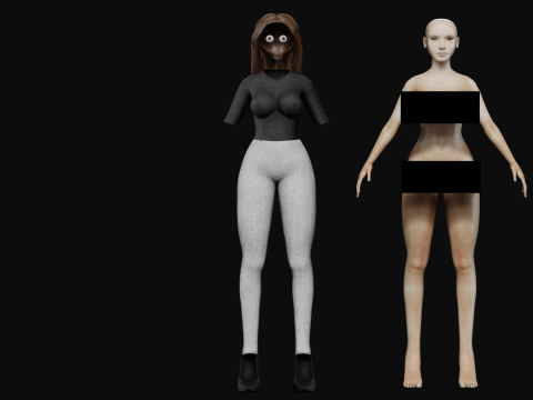 Pretty teen woman V32129 3D Model