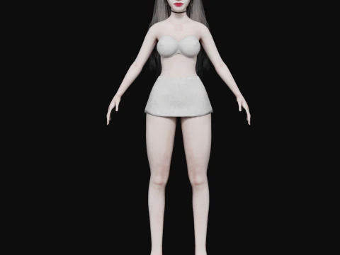 Linda mulher branca V29865 Modelo 3D