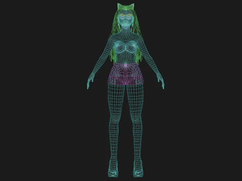 Linda mulher branca V29865 Modelo 3D