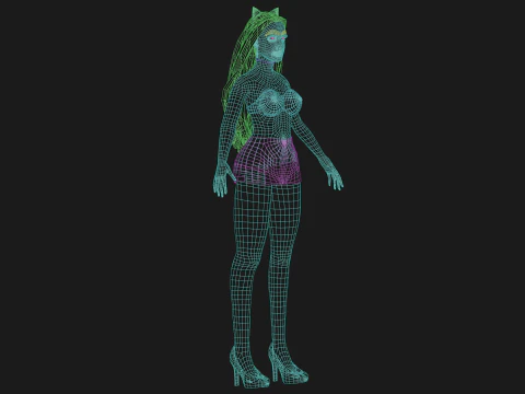 Linda mulher branca V29865 Modelo 3D