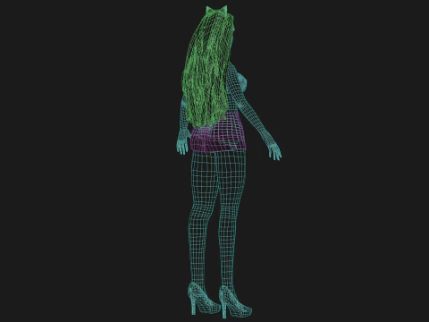 Linda mulher branca V29865 Modelo 3D