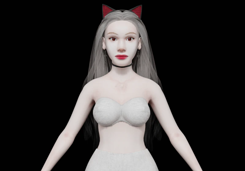 Linda mulher branca V29865 Modelo 3D .c4d .max .obj .3ds .fbx .stl .blend